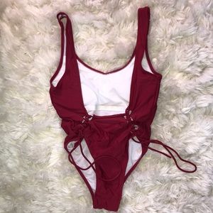 Maroon one piece swim